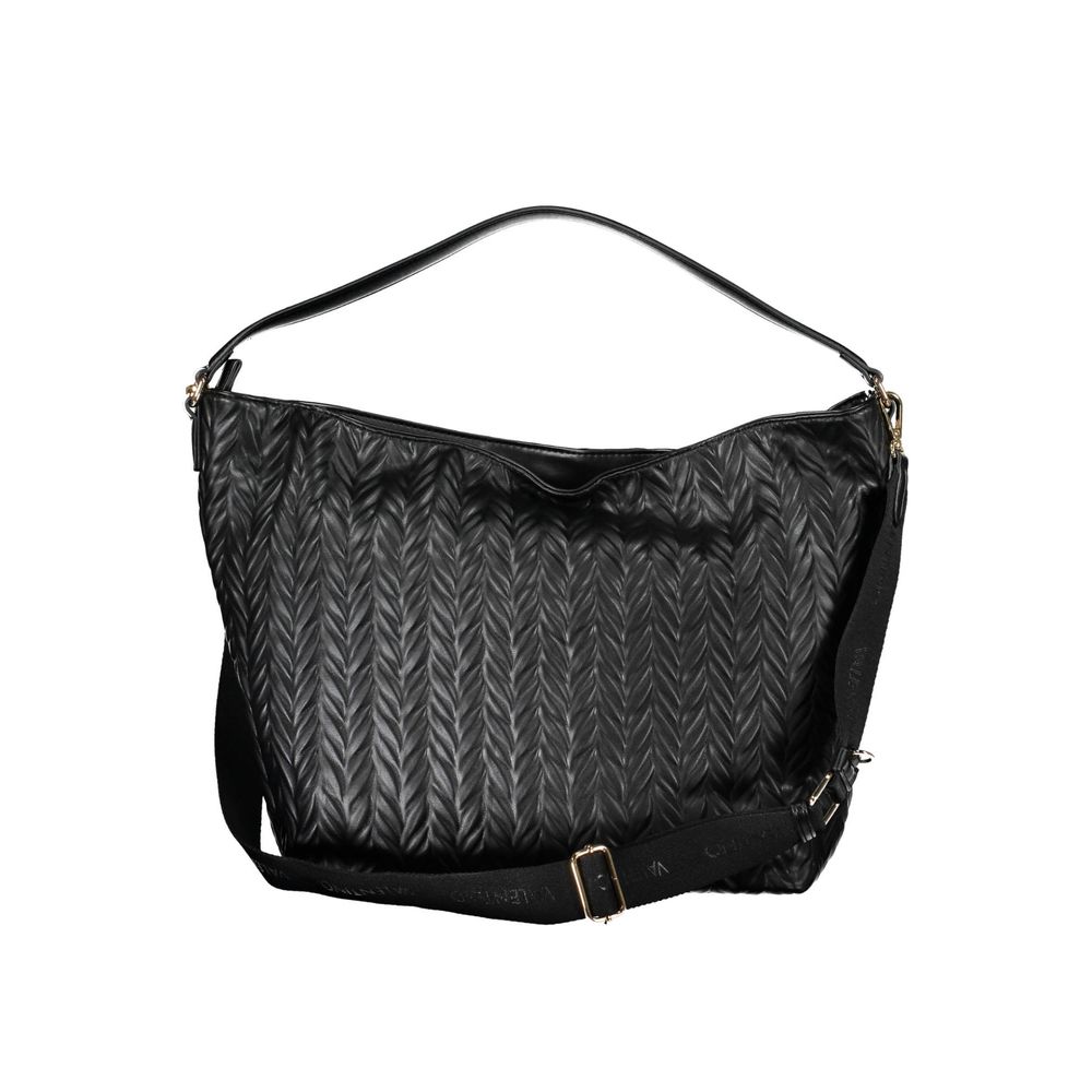 Schwarze Damenhandtasche aus Polyurethan