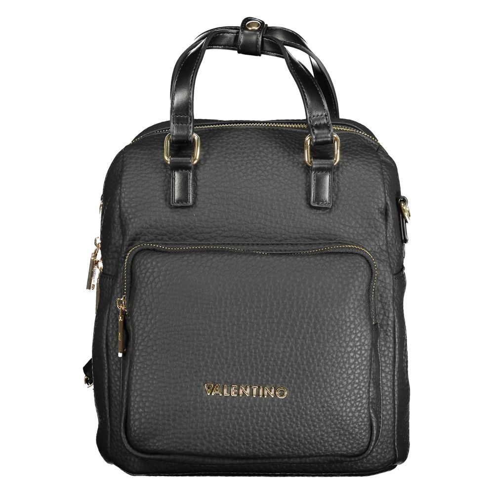 Schwarzer Damenrucksack aus Polyurethan