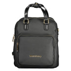 Schwarzer Damenrucksack aus Polyurethan