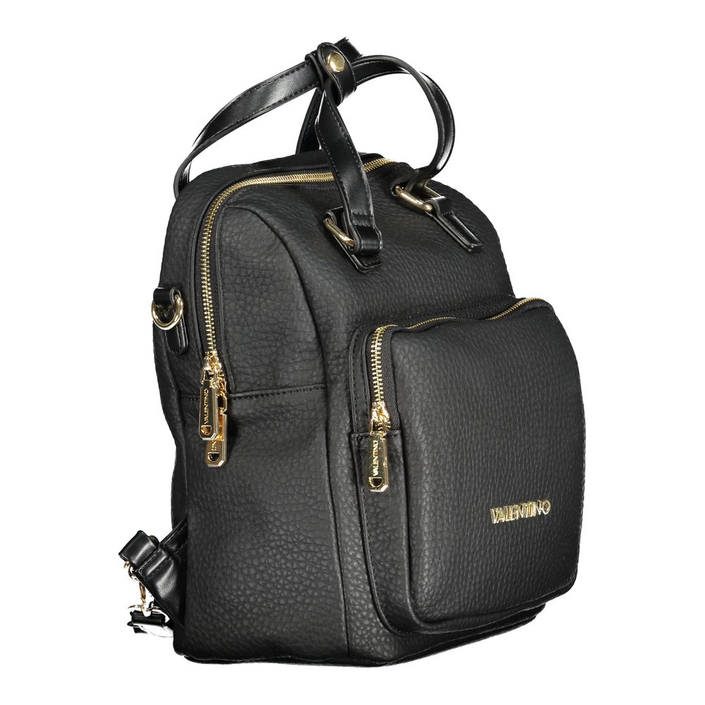 Schwarzer Damenrucksack aus Polyurethan