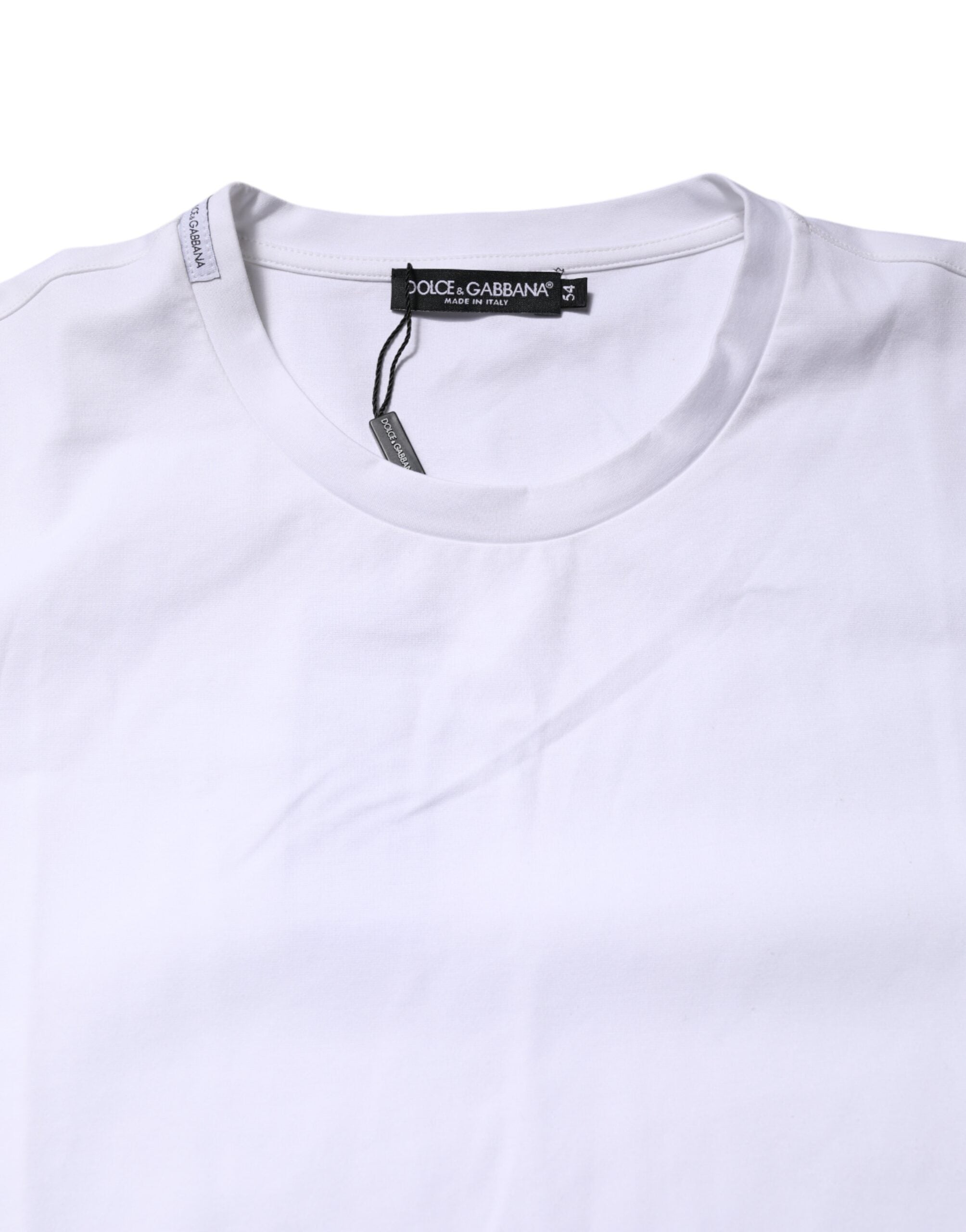 T-shirt girocollo maniche corte in cotone bianco