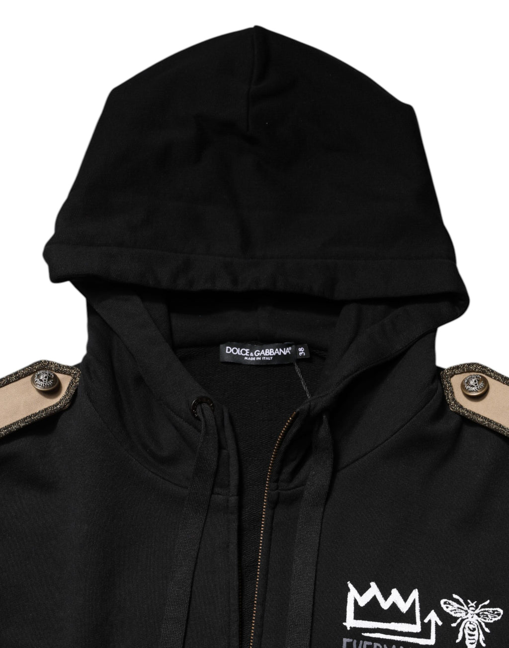 Schwarze Kapuzen-Sweatshirtjacke mit durchgehendem Reißverschluss und Logo