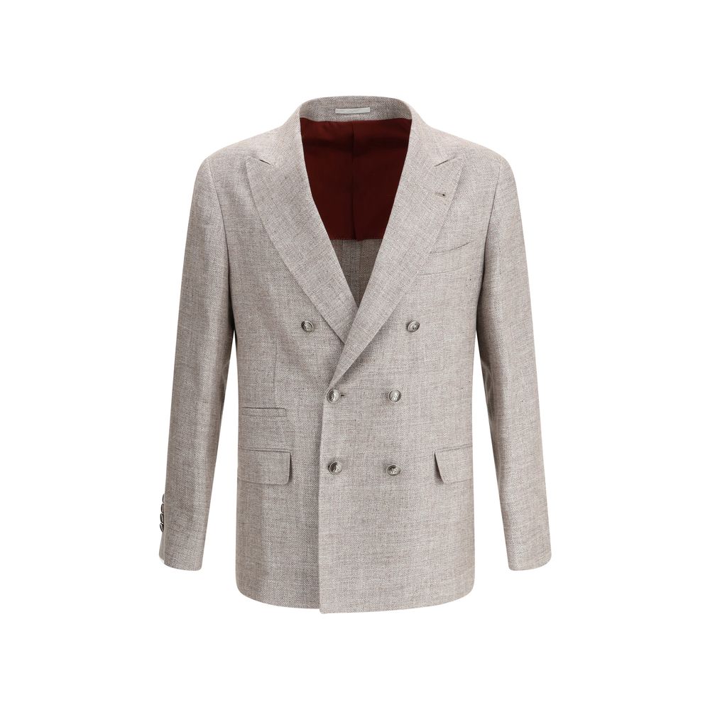 Blazer di lino marrone chiaro