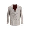 Blazer di lino marrone chiaro
