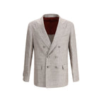 Blazer di lino marrone chiaro