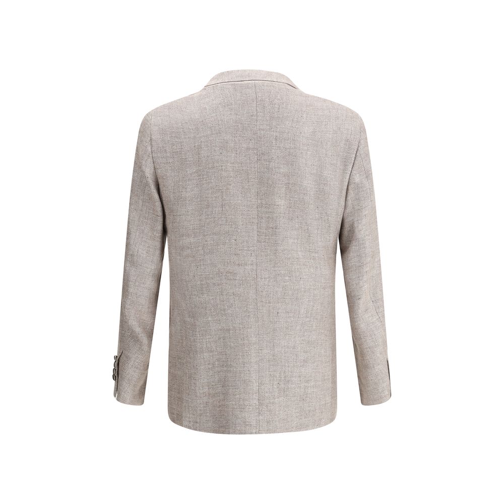 Blazer di lino marrone chiaro