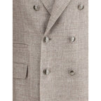 Blazer di lino marrone chiaro