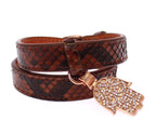 CZ Hamsa-Auge 18K Gold 925 Silber Armband