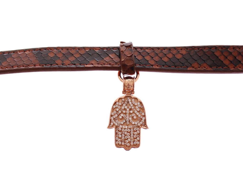 CZ Hamsa-Auge 18K Gold 925 Silber Armband