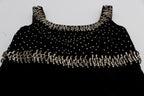 Brown Velvet Crystal Sheath Gown Dress