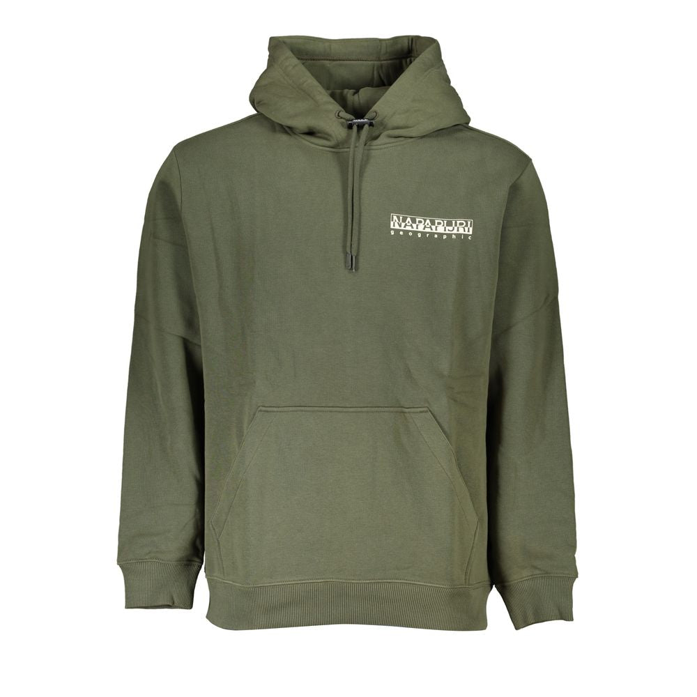 Grünes Herren-Sweatshirt aus Baumwolle mit Kapuze