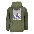 Grünes Herren-Sweatshirt aus Baumwolle mit Kapuze