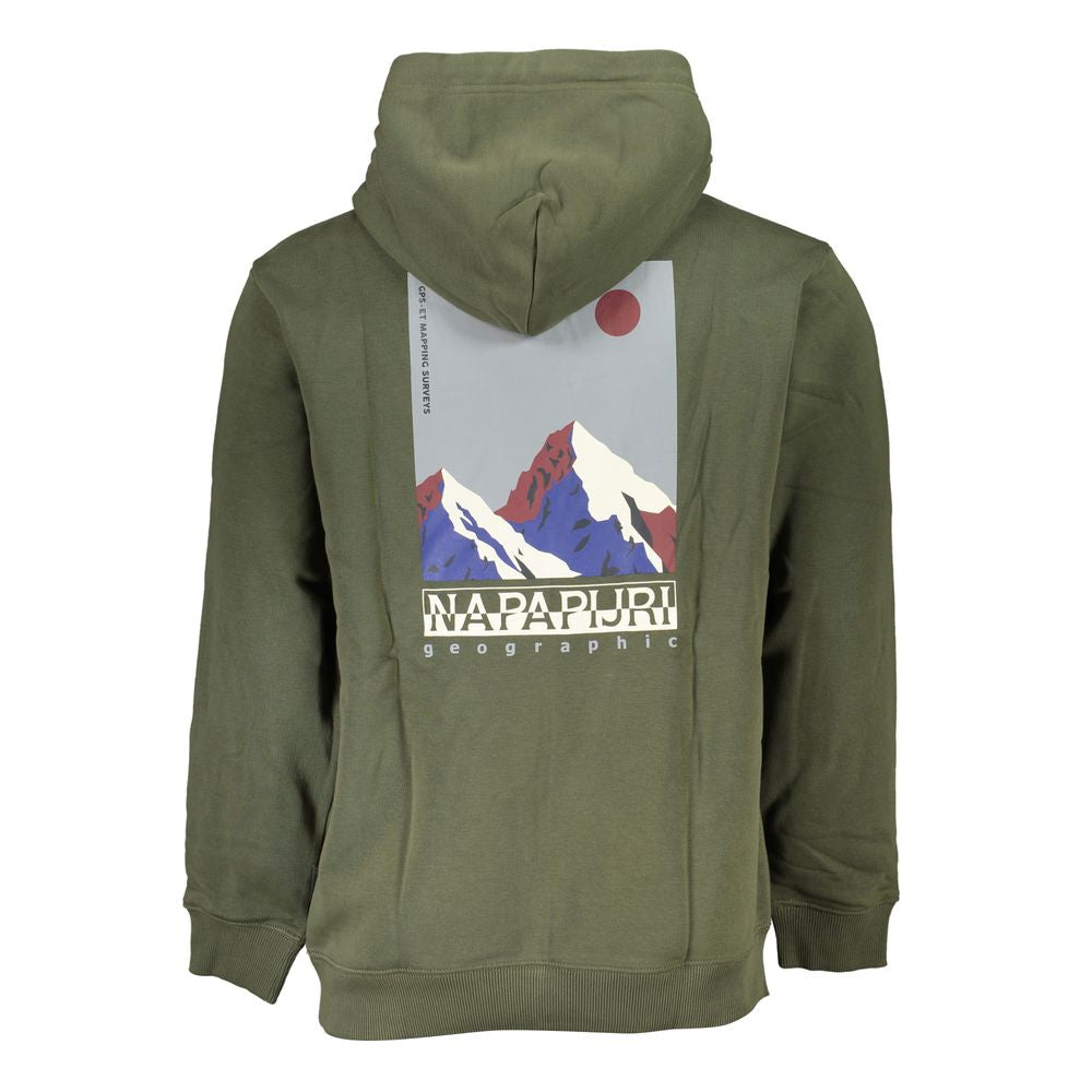 Grünes Herren-Sweatshirt aus Baumwolle mit Kapuze