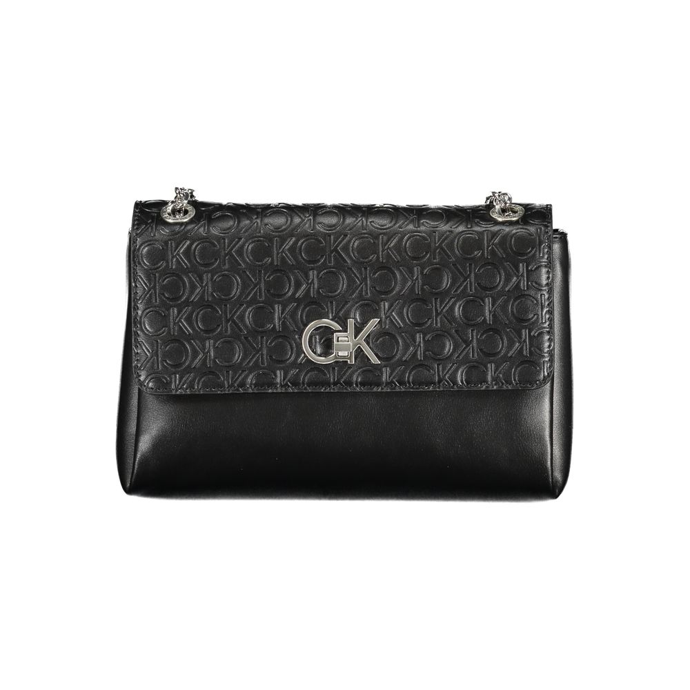 Black Polyester Women Handbag