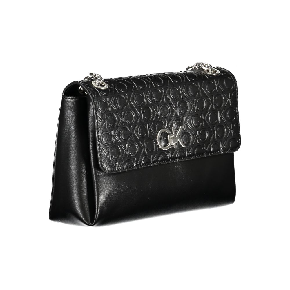 Black Polyester Women Handbag