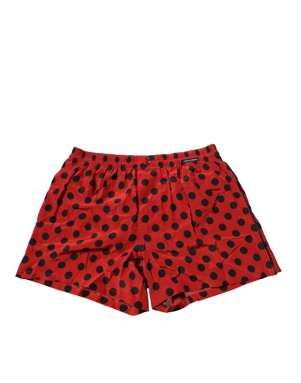 Rote Seidenboxershorts mit Tupfenunterwäsche