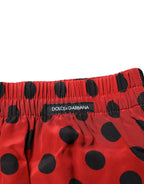 Rote Seidenboxershorts mit Tupfenunterwäsche