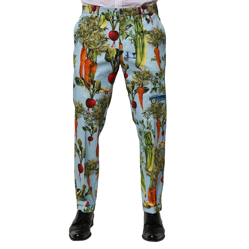 Mehrfarbige Herrenhose aus Baumwolle mit zulaufendem Bein