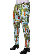 Mehrfarbige Herrenhose aus Baumwolle mit zulaufendem Bein