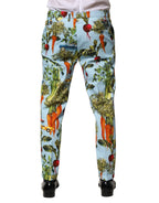 Mehrfarbige Herrenhose aus Baumwolle mit zulaufendem Bein