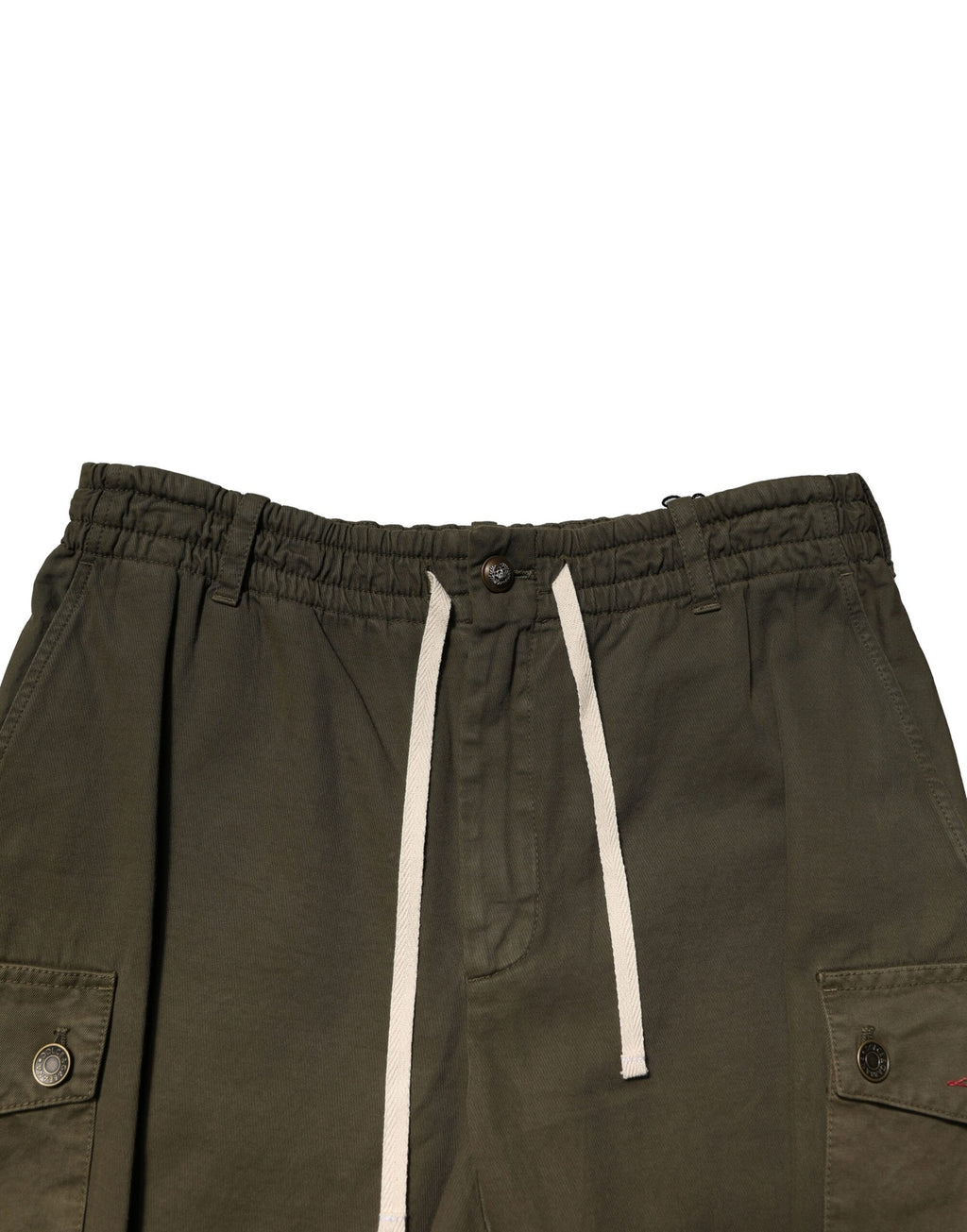 Braune Baumwoll-Cargo-Hose mit Kordelzug