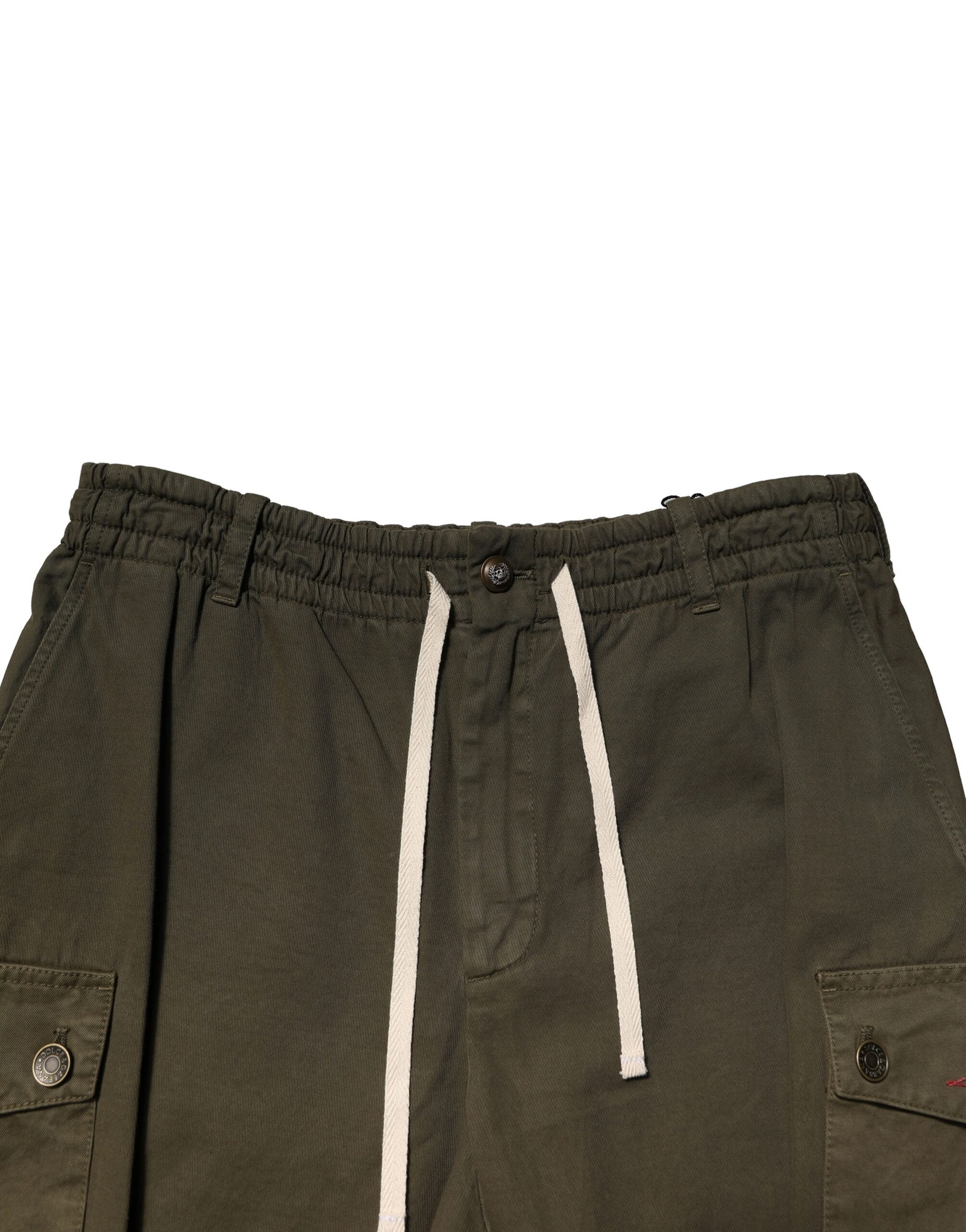 Braune Baumwoll-Cargo-Hose mit Kordelzug