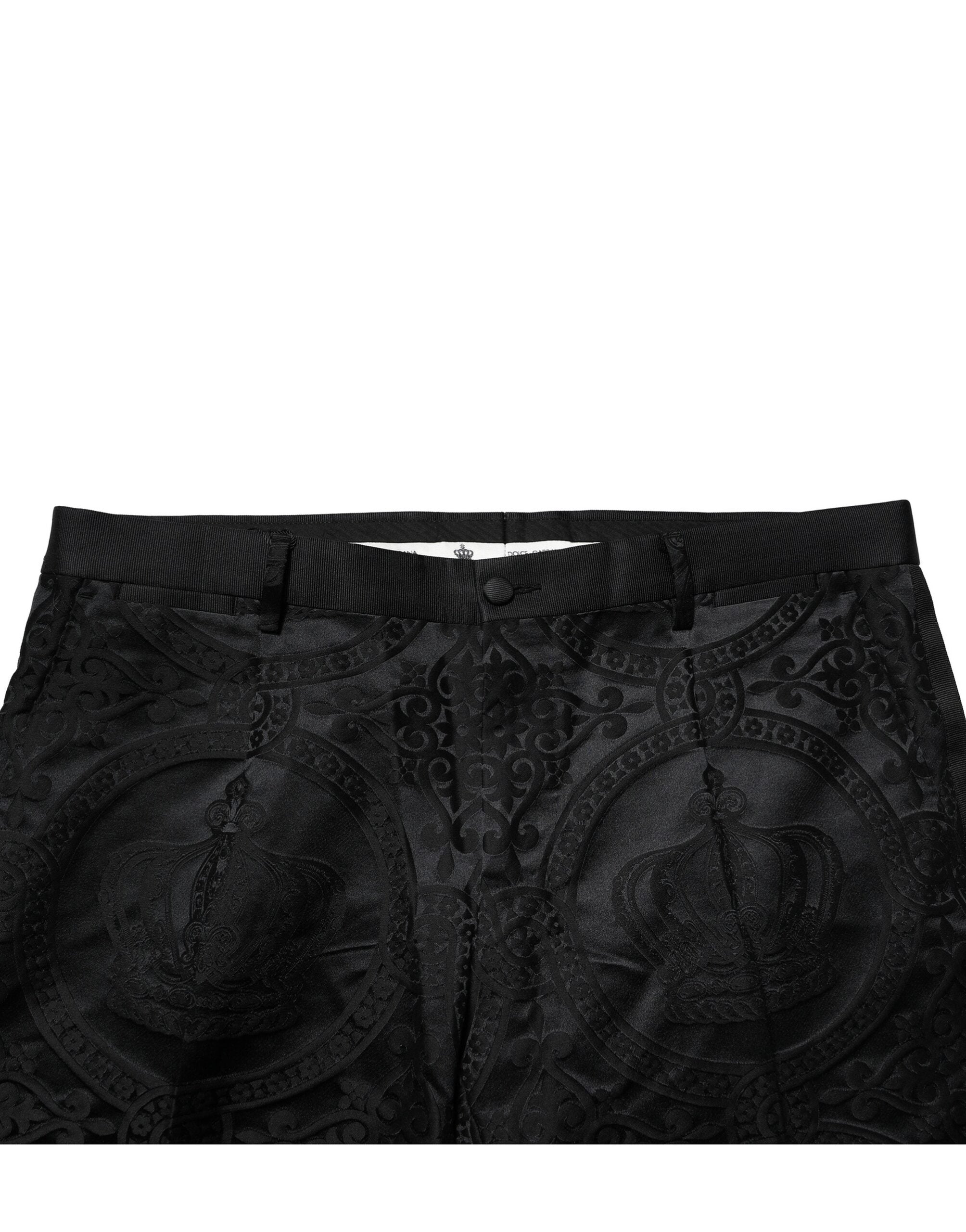Hose aus schwarzer Baumwolle mit DG Crown