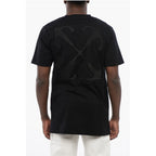 Schwarzes Baumwoll-T-Shirt ARROW mit Rundhalsausschnitt