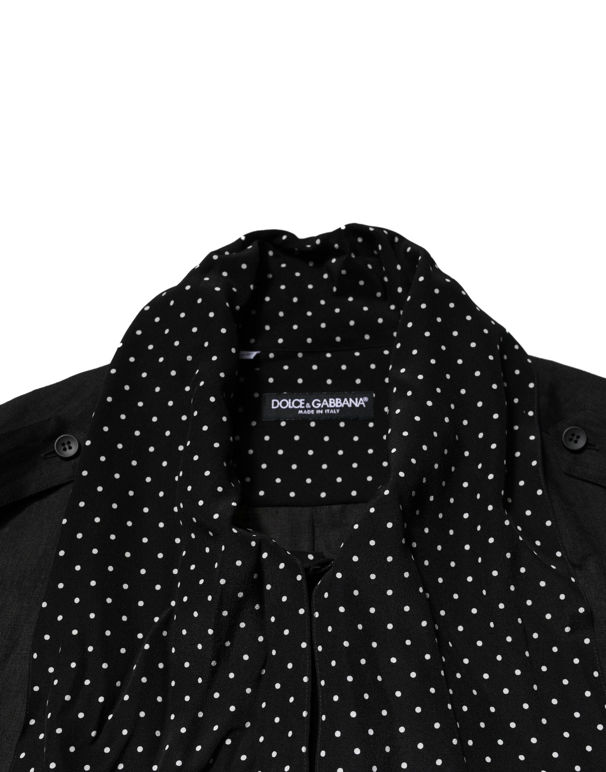 Camicia Uomo Casual Lino Seta Pois Neri