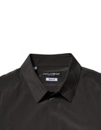 Dark Brown Silk GOLD Men Dress Formal Shirt
