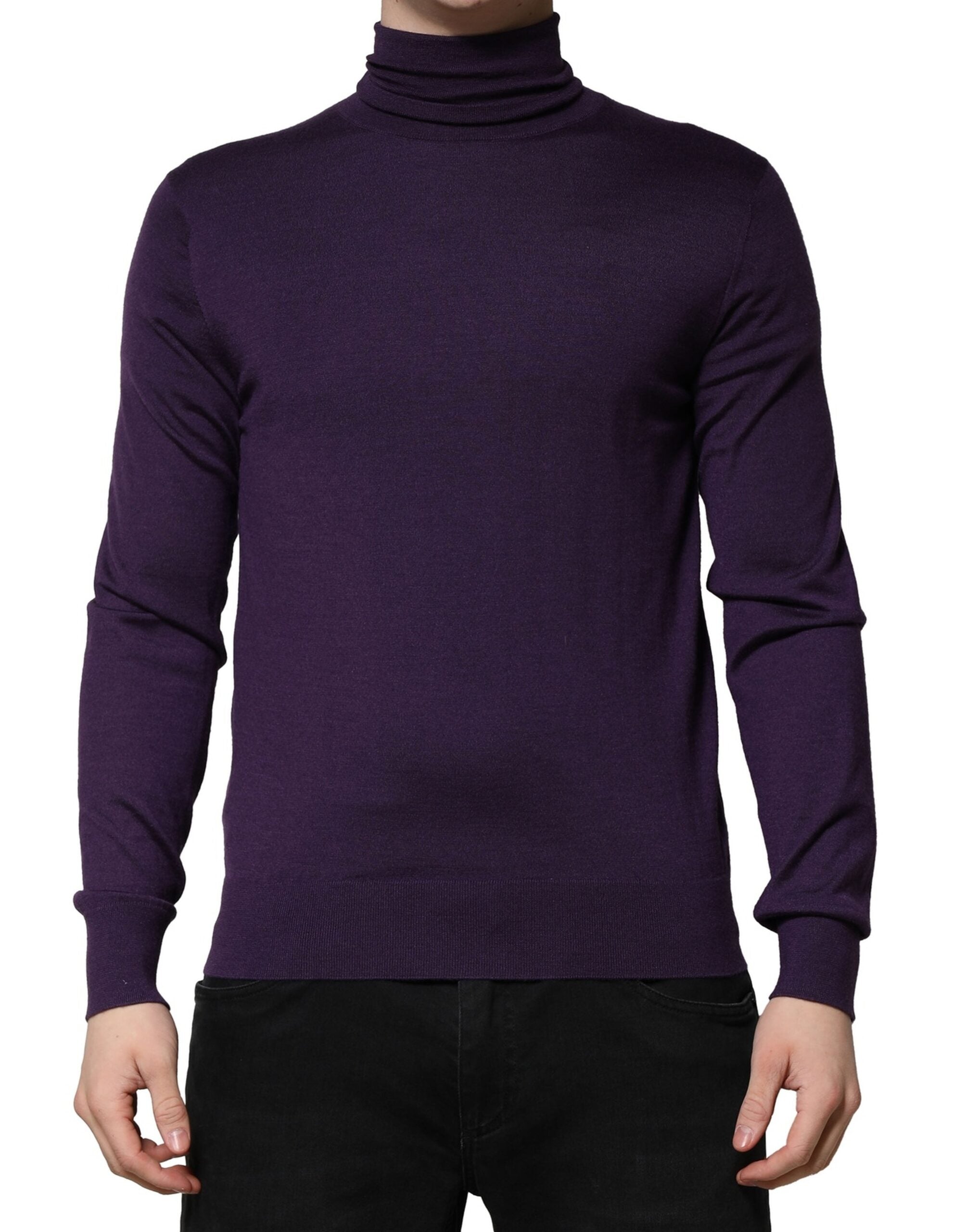 Lila Kaschmir Rollkragenpullover