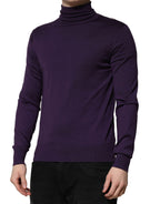 Lila Kaschmir Rollkragenpullover