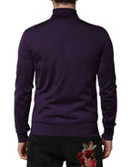 Lila Kaschmir Rollkragenpullover