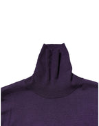 Lila Kaschmir Rollkragenpullover