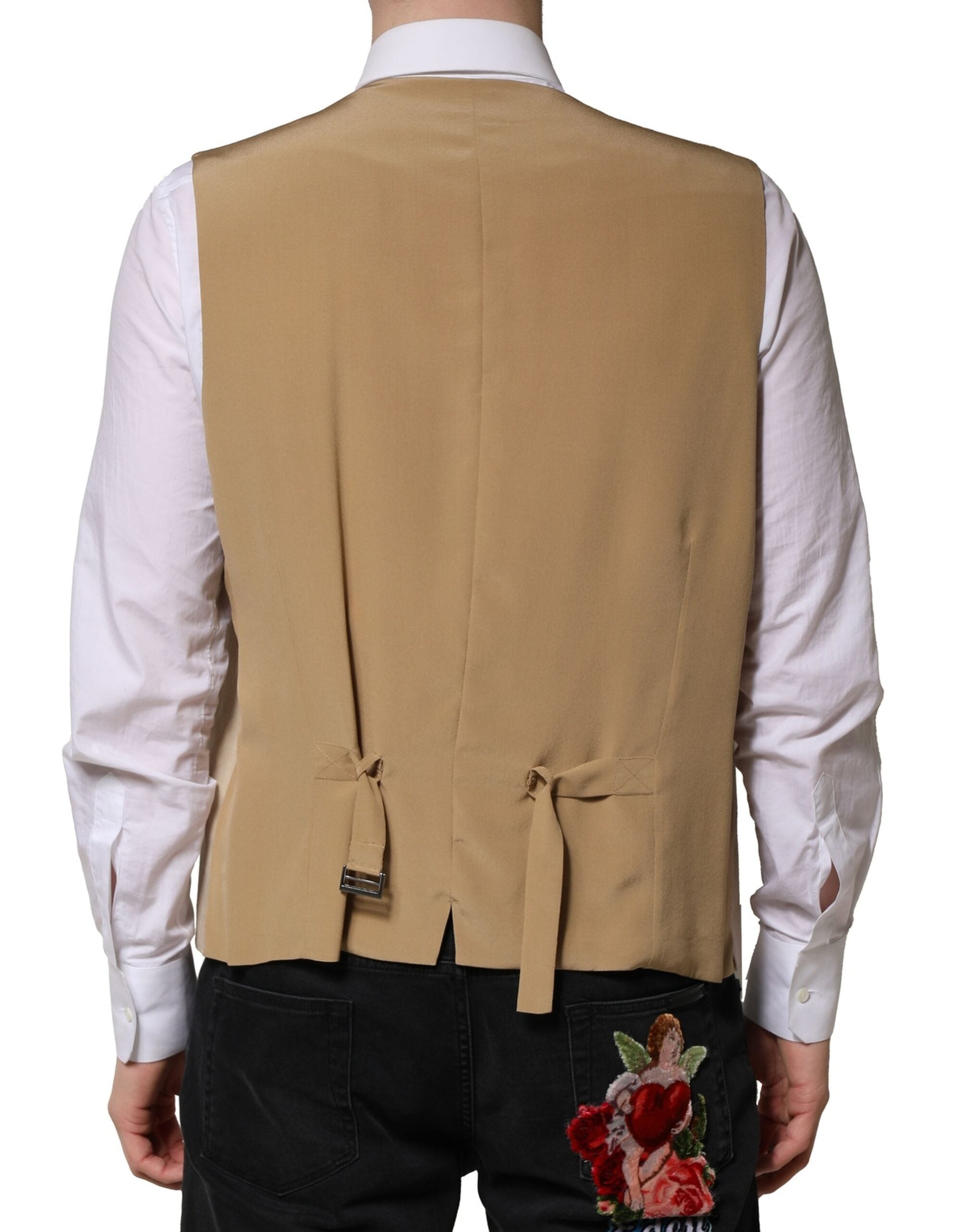 Beiges Leinenkleid Formelle Herrenweste