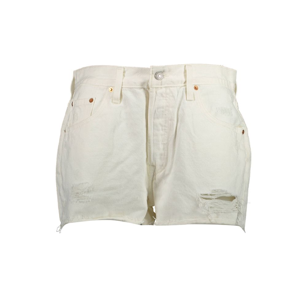 Weiße Damen-Baumwollshorts