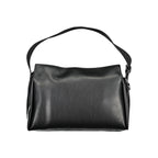 Schwarze Damenhandtasche aus Polyester