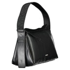 Schwarze Damenhandtasche aus Polyester