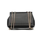 Black Polyurethane Women Handbag