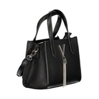 Nero Polyurethane Women's Bag with Handles and Shoulder Strap