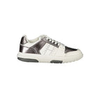 Weiße Polyurethan-Sneaker für Damen