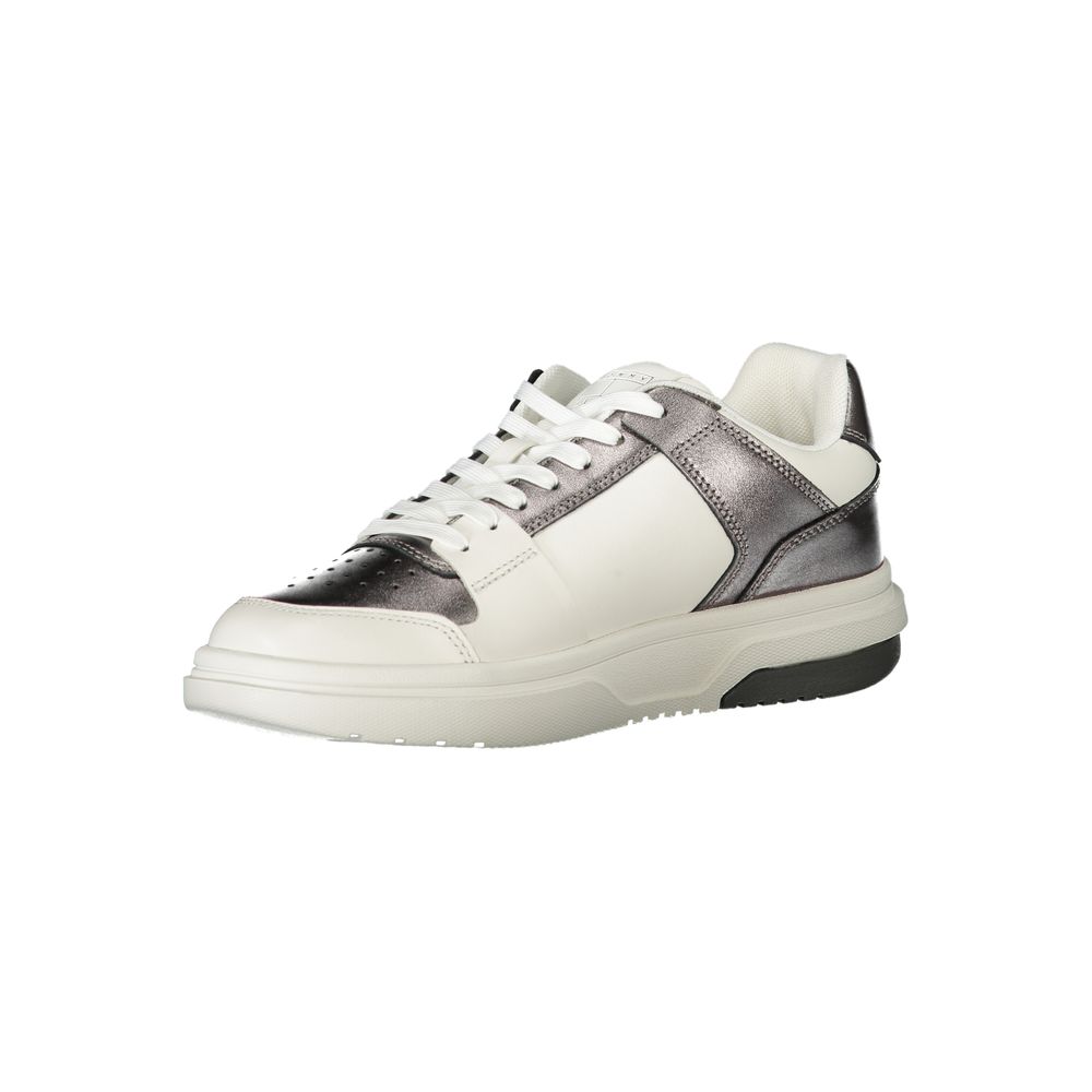 Weiße Polyurethan-Sneaker für Damen