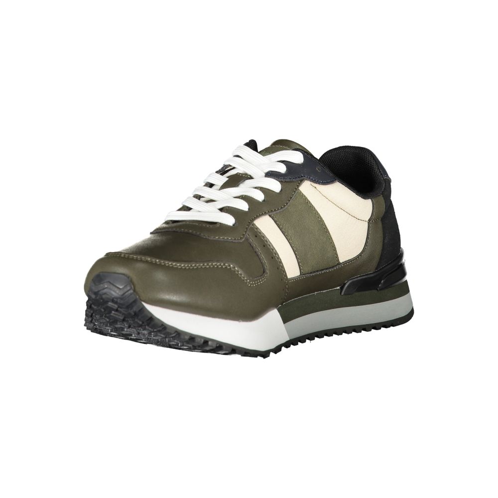 Green Polyester Men's Sneaker