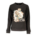 Black Cotton Women Sweatshirt