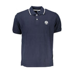 Blaues Herren-Poloshirt aus Baumwolle
