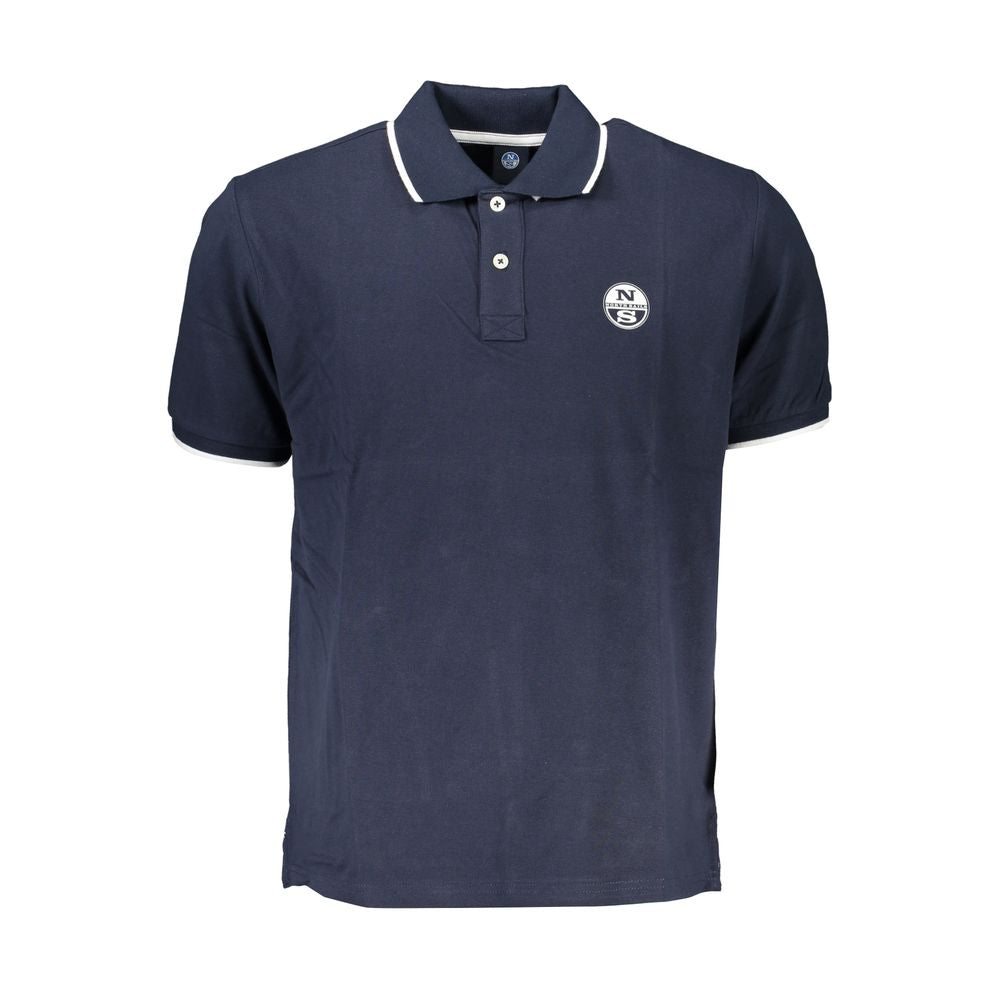 Blaues Herren-Poloshirt aus Baumwolle