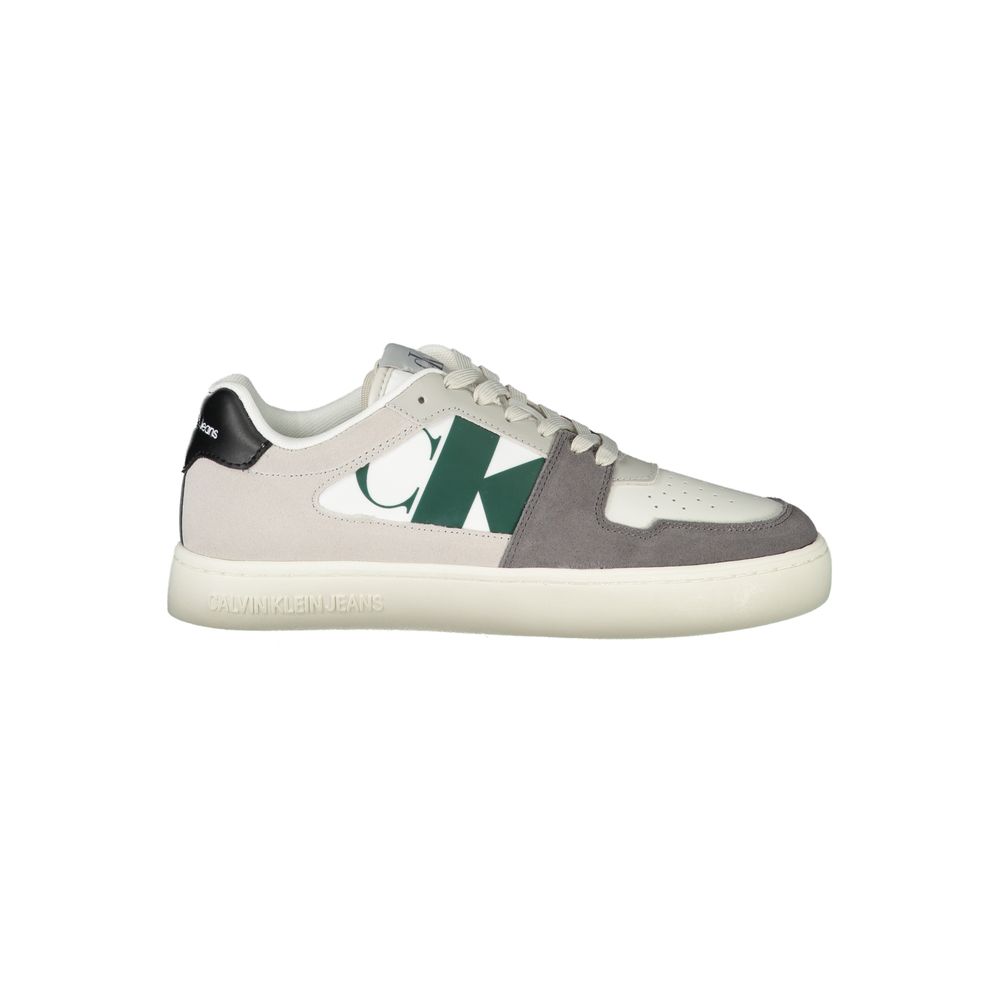 White Polyester Men's Sneaker