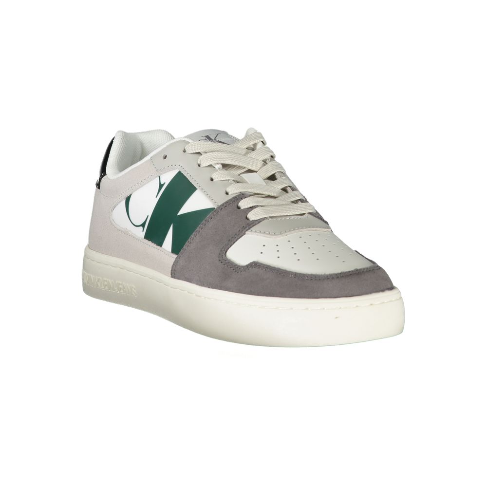 White Polyester Men's Sneaker