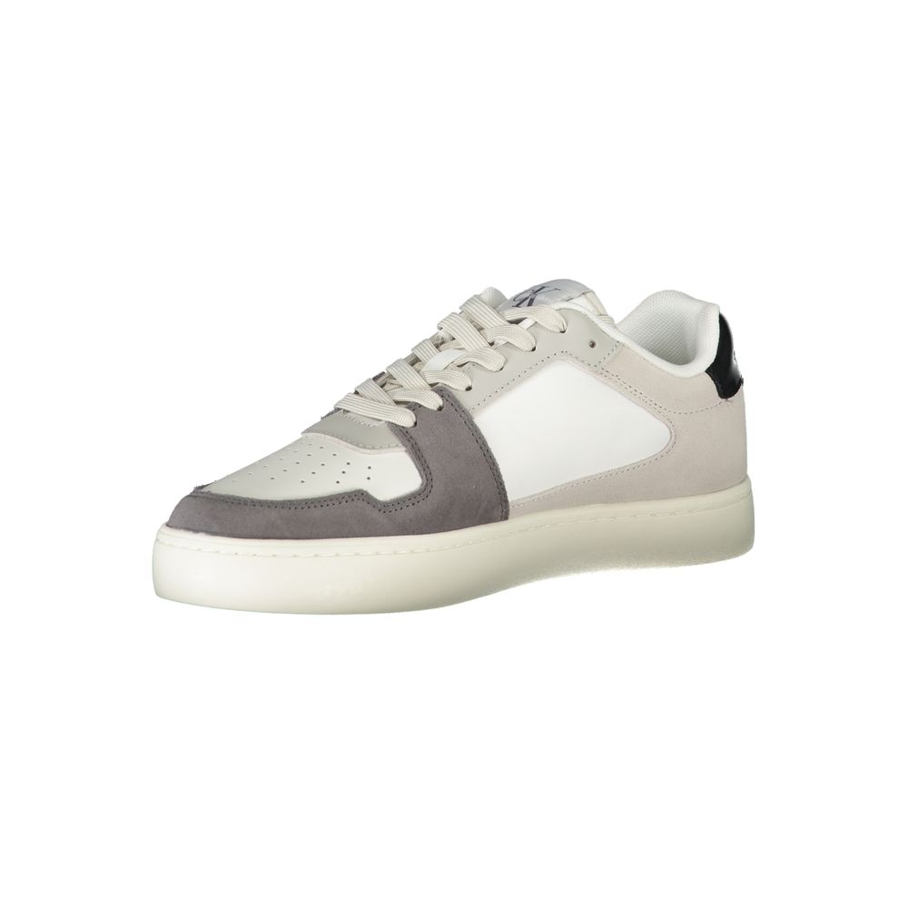 White Polyester Men's Sneaker