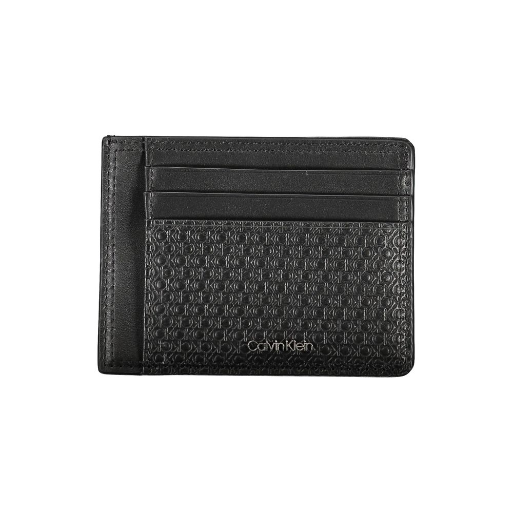 Elegante schwarze Ledergeldbörse mit Kartenhalter